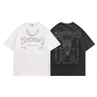 Camiseta Vintage con Estampado de Letras para Hombre y Mujer - Image 5