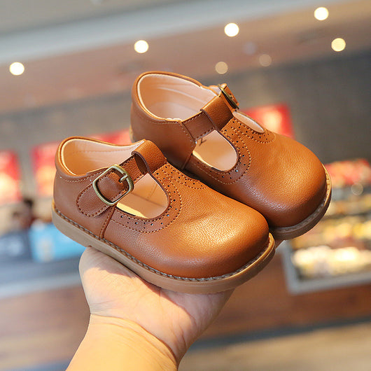 Zapatos de Cuero Estilo Británico para Niñas con Suela Blanda y Velcro - Image 4