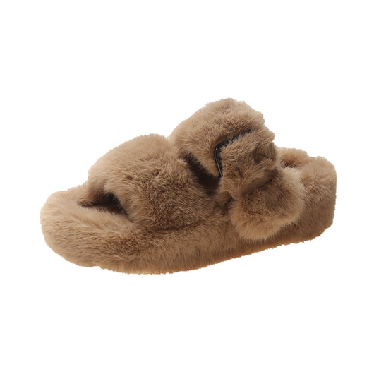 Pantuflas Peludas con Suela Gruesa para Exterior - Image 10