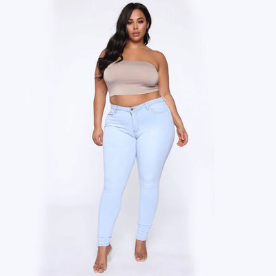 Pantalones Vaqueros Lápiz de Talle Alto con Elasticidad Premium para Mujeres Talla Grande - Image 11