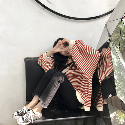 Camisa Oversized a Rayas de Manga Larga Suelta - Image 30