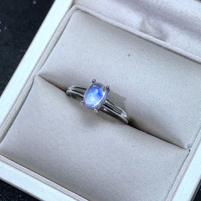 Anillo de Piedra de Luna Natural 2 Quilates en Plata 925 con Incrustación de Vidrio Azul - Image 8