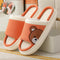 Pantuflas de Lino con Oso Adorable para Mujer - Cómodas, Antideslizantes y Transpirables