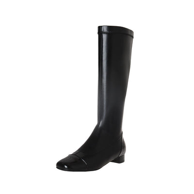Botas Casuales Cuadradas Colorblock Tacón Bajo Multiuso Mujer - Image 5