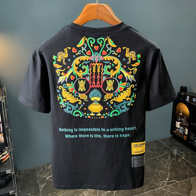 Camiseta Manga Corta con Letras para Hombre - Estilo Urban