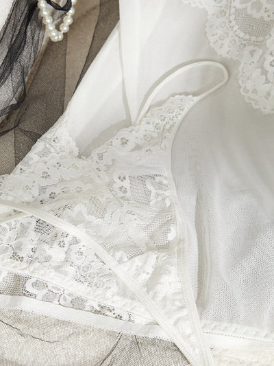Pijama Sensual de Tul Transparente con Encaje y Recortes para Mujer - Image 20