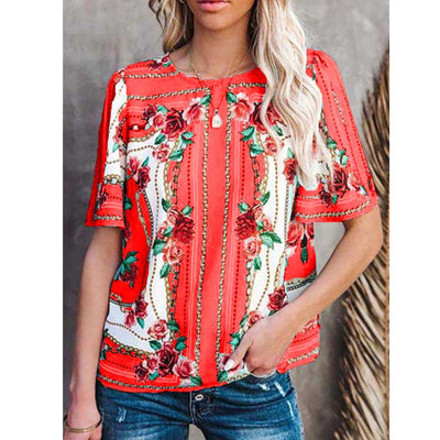 Playera Estampada Cuello Redondo Manga Corta para Mujer - Image 4