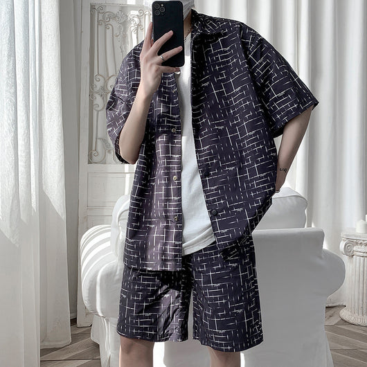 Conjunto Deportivo Cardigan y Shorts Estampado para Estudiantes - Image 4