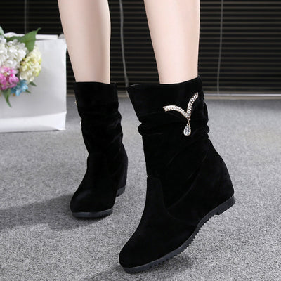 Botas Altas de Ante Nubuck con Cuña Interna y Suela Plana para Mujer - Image 7