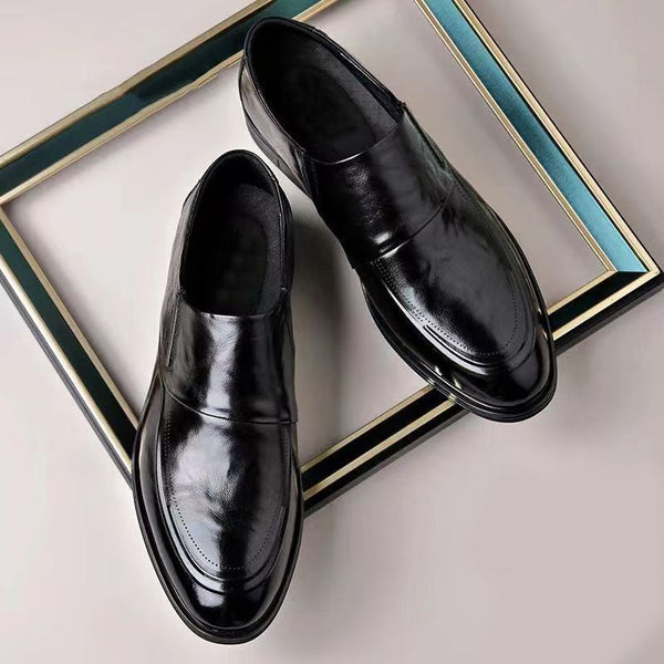 Zapatos de Cuero Suave para Novio - Mocasines Elegantes Punta Fina Suela Flexible