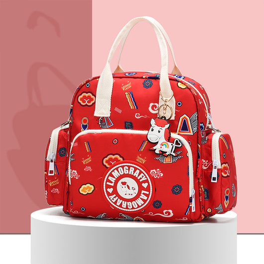 Bolsa Maternal Compacta Multifuncional con Estampado
