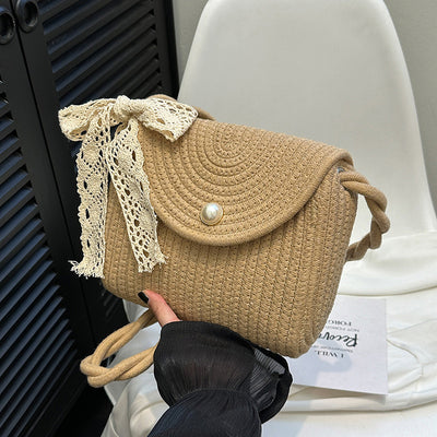 Bolsa Tejida de Algodón con Cuerda - Estilo Casual Artesanal para Verano - Image 8