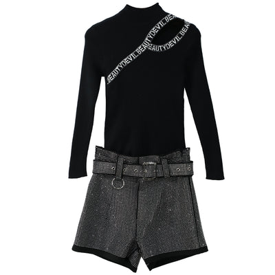 Conjunto de Dos Piezas: Suéter Tejido Elegante y Short de Cintura Alta - Image 10