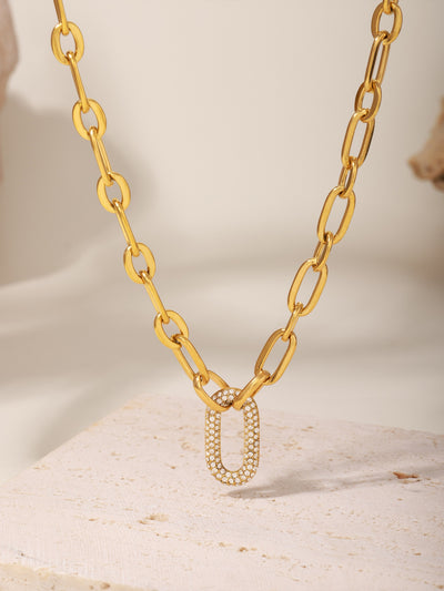 Conjunto de Collar y Pulsera de Acero Titanio con Circonitas Micro Incrustadas - Image 23