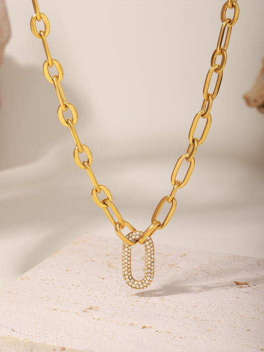Conjunto de Collar y Pulsera de Acero Titanio con Circonitas Micro Incrustadas - Image 23