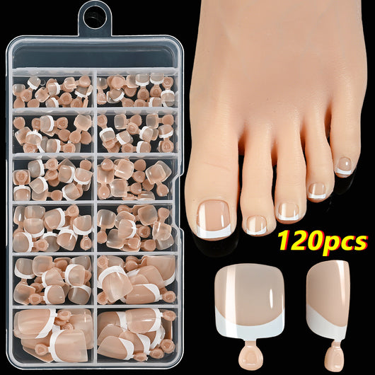 Uñas Postizas Cuadradas Cortas - 120 Piezas Francesas Blanco Premium - Image 12