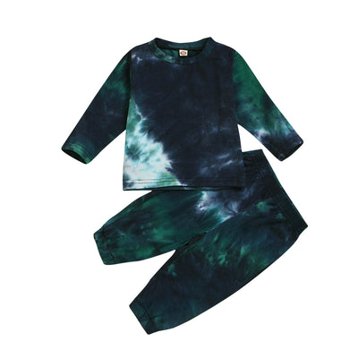Conjunto de Dos Piezas Tie-Dye Manga Larga Primavera-Otoño - Image 8
