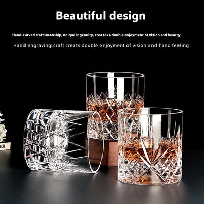 Vaso de Whiskey de Cristal Tallado a Mano - Diseño Lujo Ligero con Boca Ancha - Image 2