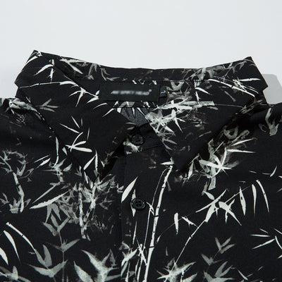 Camisa Suelta Estampado Bosque de Bambú para Hombre - Image 4