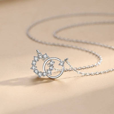 Collar Doble Anillo Copo de Nieve en Plata Esterlina S925