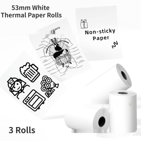 Papel Termosensible 53mm Blanco de 10 Años