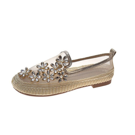 Zapato Casual Mujer Plano Malla Strass Punta Redonda - Image 12