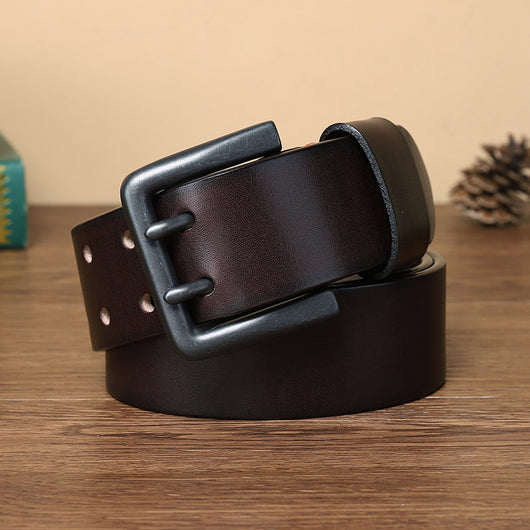 Cinturón Táctico de Cuero Genuino con Hebilla Doble para Hombre - Image 4