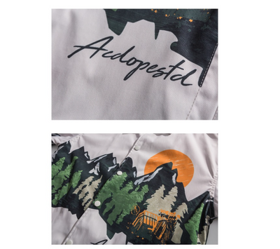 Camisa Vintage con Solapa Estampada para Hombre - Image 13