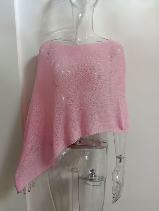 Blusa Tejida de Protección Solar con Capa Irregular para Mujer - Image 20