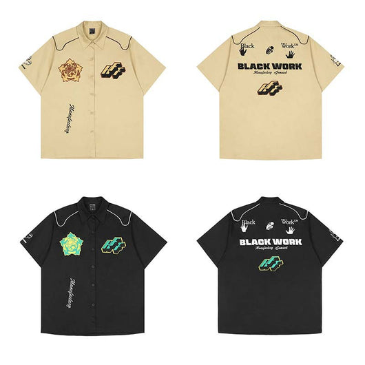 Camisa Suelta con Bordado de Letras para Hombre - Image 9