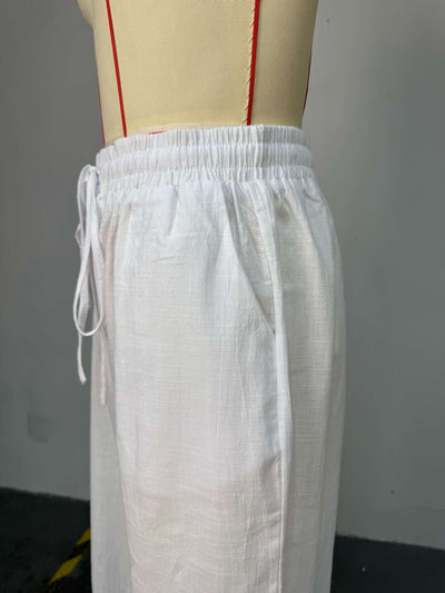 Conjunto Elegante: Camisa Blanca Suelta y Pantalón Ancho de Pierna Amplia - Image 9