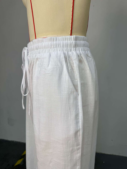 Conjunto Elegante: Camisa Blanca Suelta y Pantalón Ancho de Pierna Amplia - Image 9