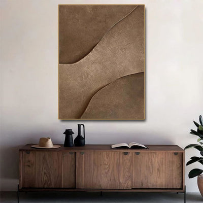 Cuadro Abstracto Moderno en Óleo sobre Lienzo - Arte Texturizado Marrón para Sala de Estar - Image 7