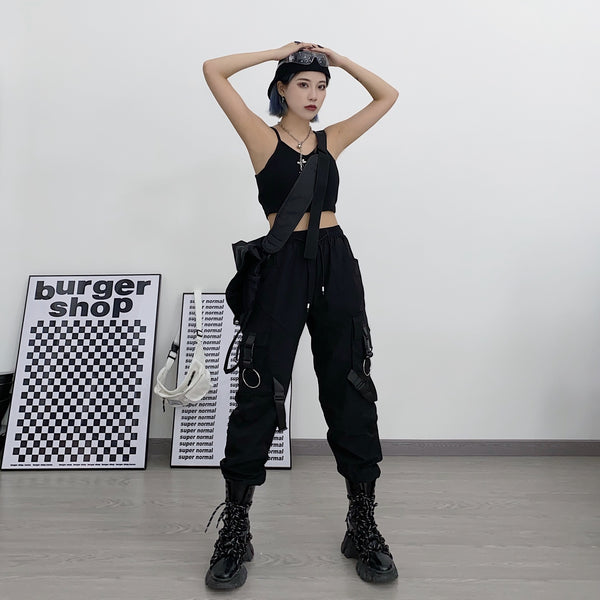 Pantalón Recto Holgado Cintura Alta Diseño Minimalista