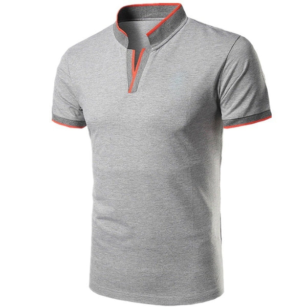 Polo Casual Hombre Cuello Mao Manga Corta