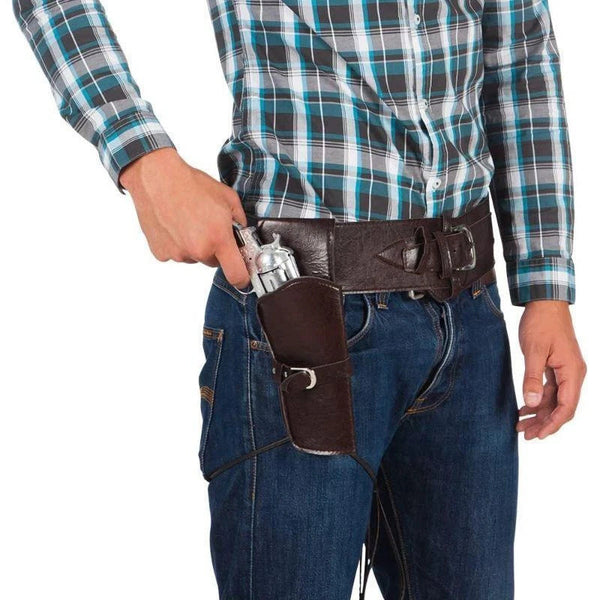 Cinturón Vaquero Medieval con Doble Cartuchera para Cosplay y Disfraz