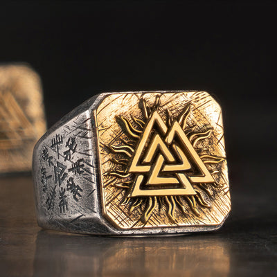 Anillo Viking de Plata con Nudo Nórdico e Incrustación de Cobre - Image 12
