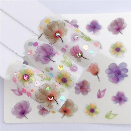 Calcomanías de Uñas Mariposas y Flores - Diseño Acuarela Premium - Image 3