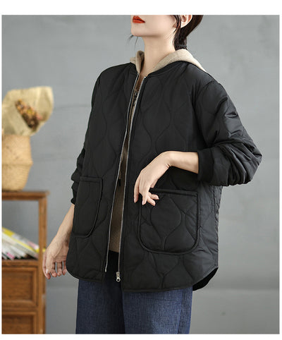 Abrigo de Algodón Casual Cuello Redondo Talla Grande - Image 10
