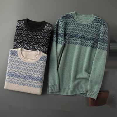 Suéter de Cachemira Jacquard para Hombre - Tejido Grueso y Cálido - Image 4