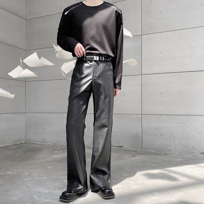 Pantalones de Traje Casual en Cuero PU para Hombre - Image 5
