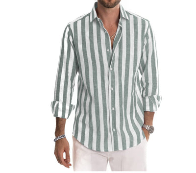 Camisa de Manga Larga a Rayas para Hombre - Image 12