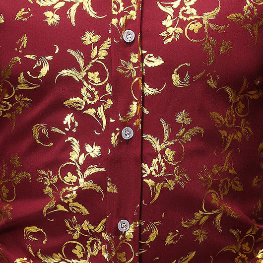 Camisa Casual Hombre con Estampado Floral Bronce - Image 21