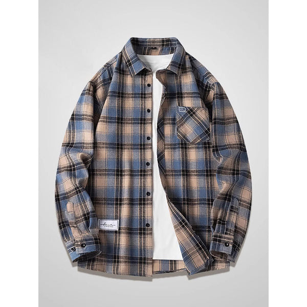 Camisa de Cuadros Manga Larga para Hombre - Marca Americana