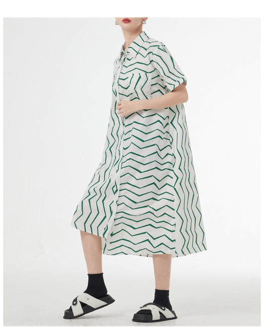 Vestido Camisero Mujer Rayas Francesas Estilo Relajado para Verano - Image 20