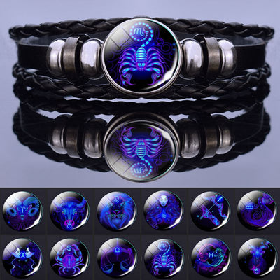 Pulsera de Pareja Constelaciones Luminosas - Cuero Negro - Image 25