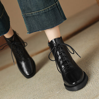 Botas Retro de Cuero Marrón con Cordones - Image 15
