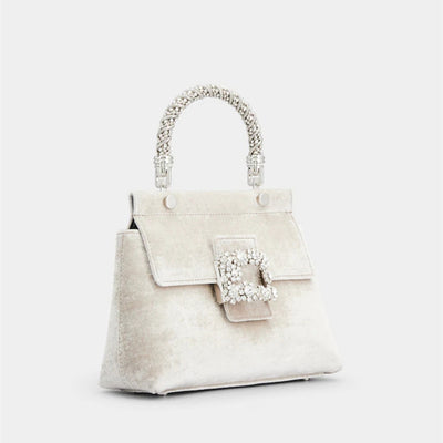 Bolso Tote Elegante con Flores de Diamantes y Cristales - Image 9