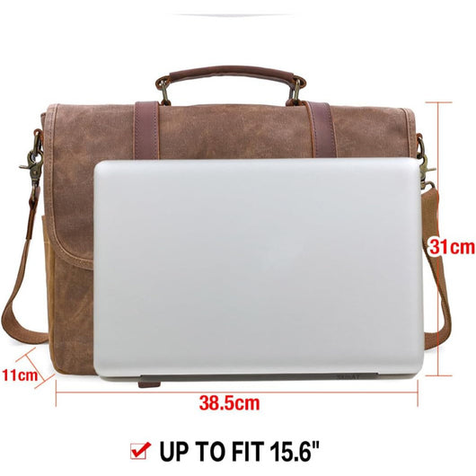 Bolso Ejecutivo Retro de Lona Impermeable para Hombre - Image 10