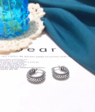 Aretes de Plata Tailandesa S925 Estilo Francés Minimalista Retro - Image 8